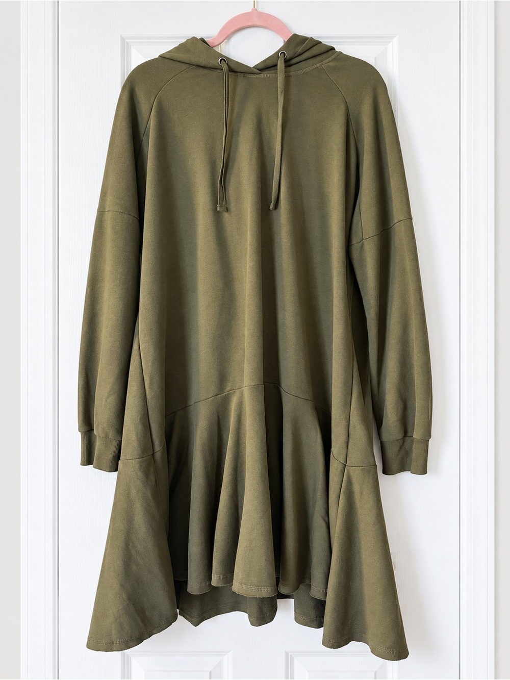 Caslon Olive Flounce Hem Hoodie Dress Tunic Women’s L